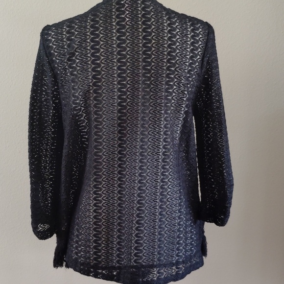 No Boundaries Black Fringe Wrap Sweater - Picture 6 of 14